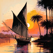 Sailing On The Nile Cross Stitch Pattern