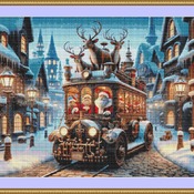 Santa's Bus Cross Stitch Pattern