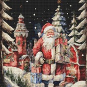 Santa's Christmas Village Cross Stitch Pattern