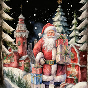 Santa's Christmas Village Cross Stitch Pattern