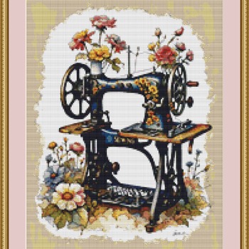 Sewing Machine Cross Stitch Pattern