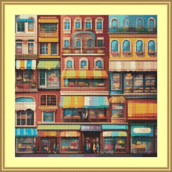 Shops Galore Cross Stitch Pattern