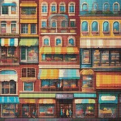 Shops Galore Cross Stitch Pattern