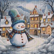 Snowman I Cross Stitch Pattern