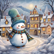 Snowman I Cross Stitch Pattern