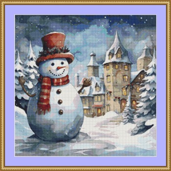 Snowman II Cross Stitch Pattern