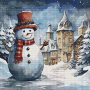 Snowman II Cross Stitch Pattern