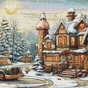 Snowy House Cross Stitch Pattern