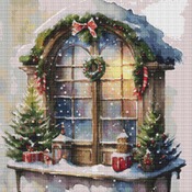 Snowy Window Cross Stitch Pattern