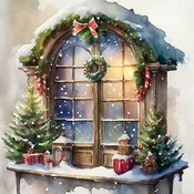 Snowy Window Cross Stitch Pattern