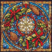 Stained Glass Wreath Cross Stitch Pattern