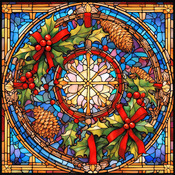 Stained Glass Wreath Cross Stitch Pattern