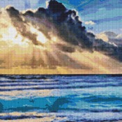 Sunrise On The Beach Cross Stitch Pattern