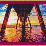 Sunset Under The Pier Cross Stitch Pattern