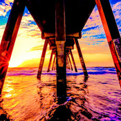 Sunset Under The Pier Cross Stitch Pattern