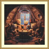 Teatime For Teddies Cross Stitch Pattern