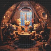 Teatime For Teddies Cross Stitch Pattern