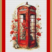 Telephone Box Cross Stitch Pattern