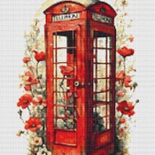 Telephone Box Cross Stitch Pattern