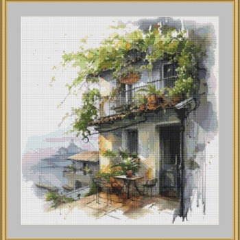 Terrace Cross Stitch Pattern