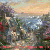 Thomas Kinkade Village Lighthouse Cross Stitch Pattern***L@@K***Buyers Can Download Your Pattern As Soon As They Complete The Purchase