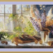 Wisteria Flowers Cross Stitch Pattern