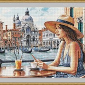 A Coffee In Venice Cross Stitch Pattern