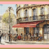 A Parisian Cafe Cross Stitch Pattern