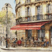 A Parisian Cafe Cross Stitch Pattern