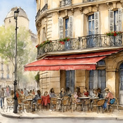 A Parisian Cafe Cross Stitch Pattern