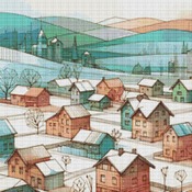 A Small Village Cross Stitch Pattern