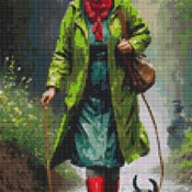 A Stroll In The Rain Cross Stitch Pattern