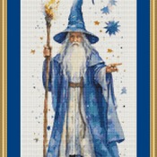 Blue Wizard Cross Stitch Pattern