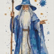 Blue Wizard Cross Stitch Pattern