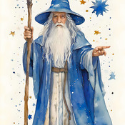 Blue Wizard Cross Stitch Pattern