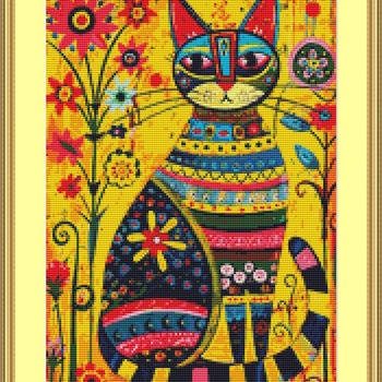 Cat Art Cross Stitch Pattern