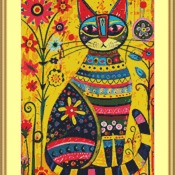 Cat Art Cross Stitch Pattern