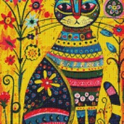 Cat Art Cross Stitch Pattern