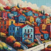 Colourful Street Cross Stitch Pattern