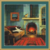 Cosy Fireplace Cross Stitch Pattern