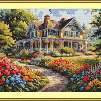 Country House Cross Stitch Pattern