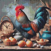 Elegant Rooster Cross Stitch Pattern