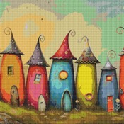 Fairytale Houses Cross Stitch Pattern