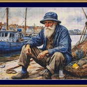 Fisherman Cross Stitch Pattern