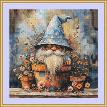 Garden Gnome 1 Cross Stitch Pattern