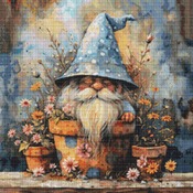 Garden Gnome 1 Cross Stitch Pattern