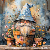 Garden Gnome 1 Cross Stitch Pattern