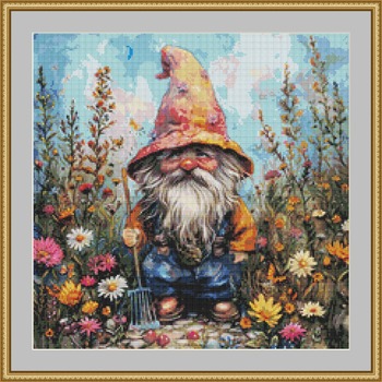 Garden Gnome 2 Cross Stitch Pattern