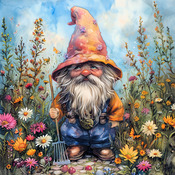 Garden Gnome 2 Cross Stitch Pattern