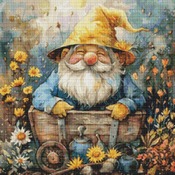 Garden Gnome 3 Cross Stitch Pattern